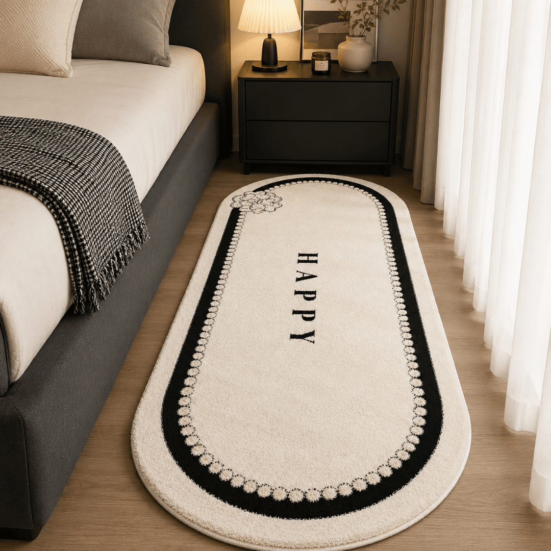 Homero Ultra Soft Cashmere Touch Bedroom Mat Non Slip Surface