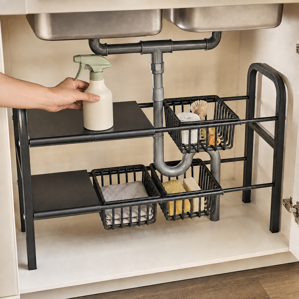 Homero 2 Layer Expandable Under Sink Storage Rack