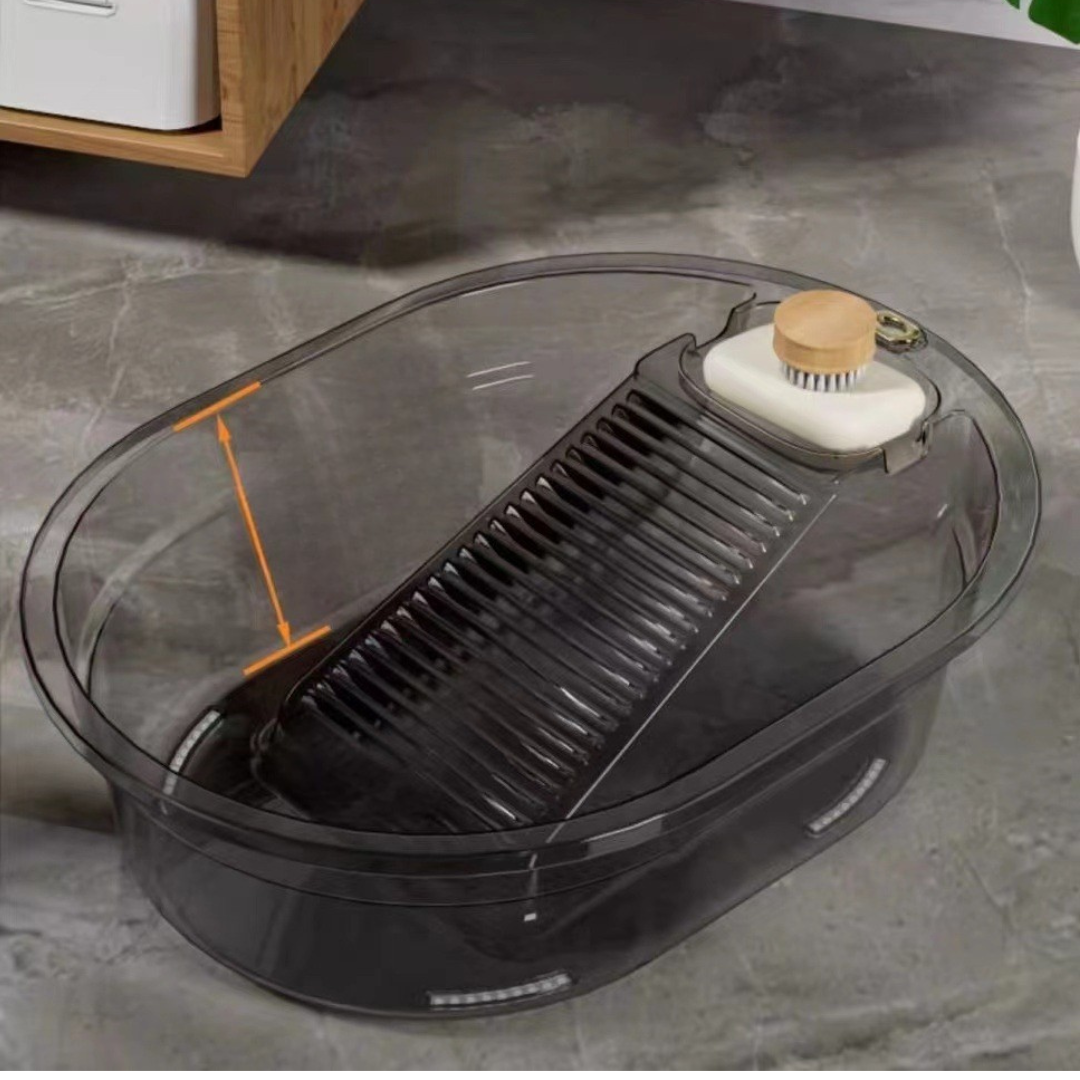 Multi-Purpose Wash Basin with Built-in Washboard