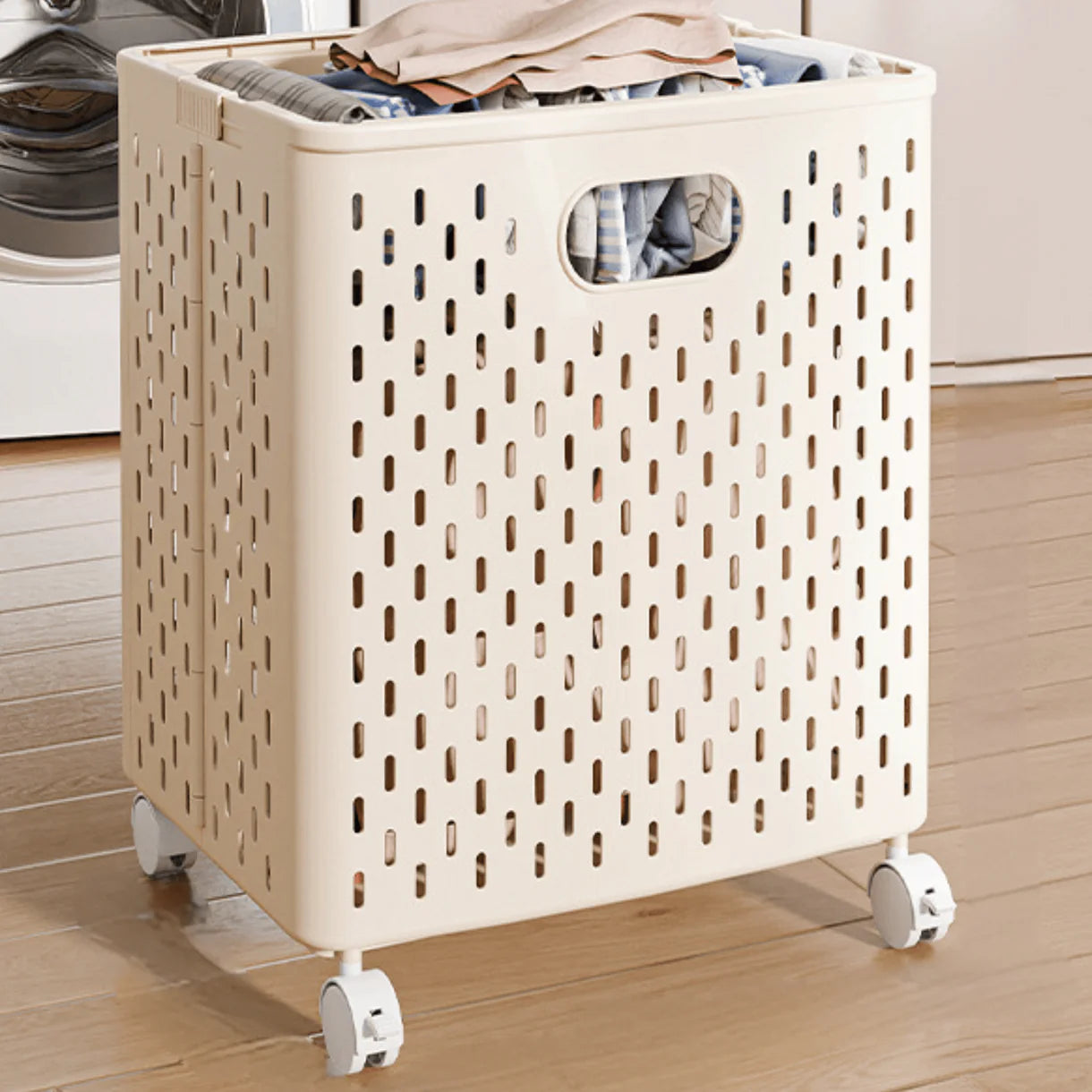 Multifunctional Foldable Large Capacity Laundry Storage Basket with Wheels