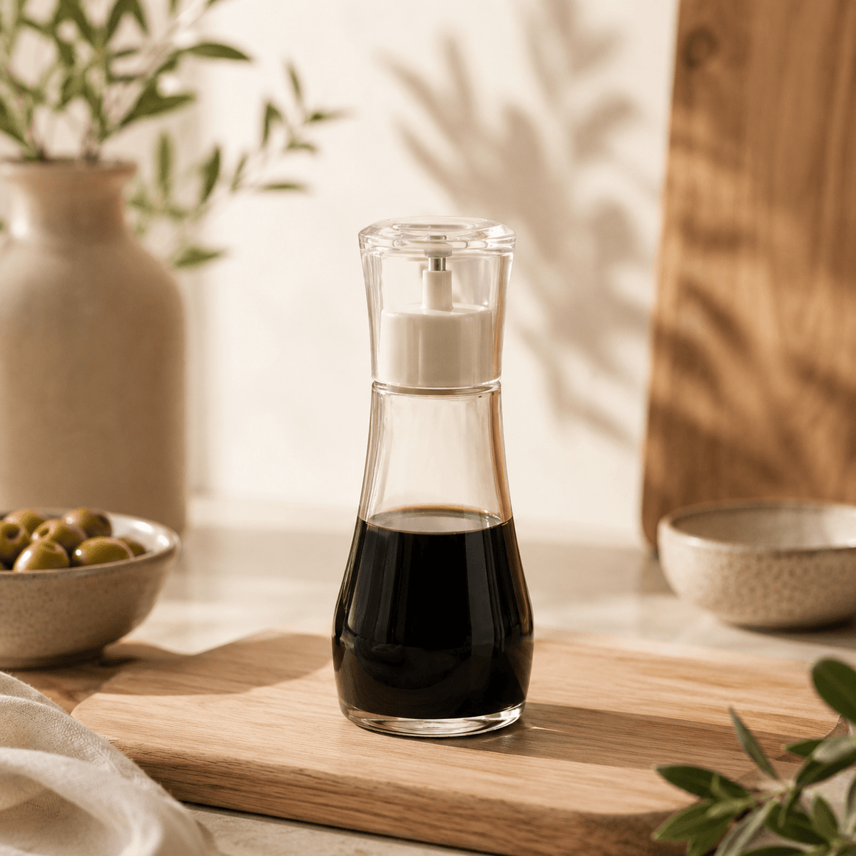 Homero Premium Glass Oil Dispenser with No-Drip Spout for Kitchen Use