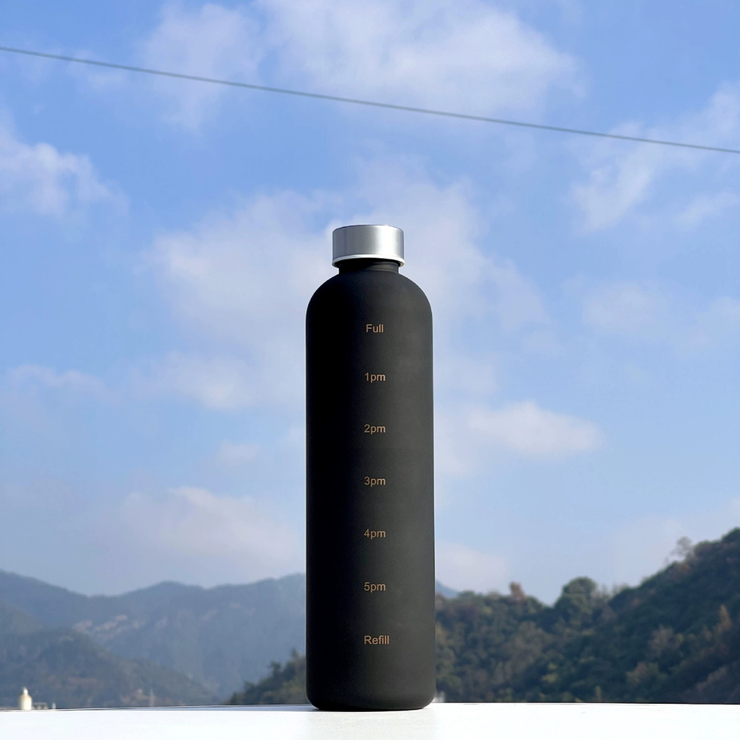 HOMERO Motivational Water Bottle with Time Marker Leakproof - 1000ml Capacity