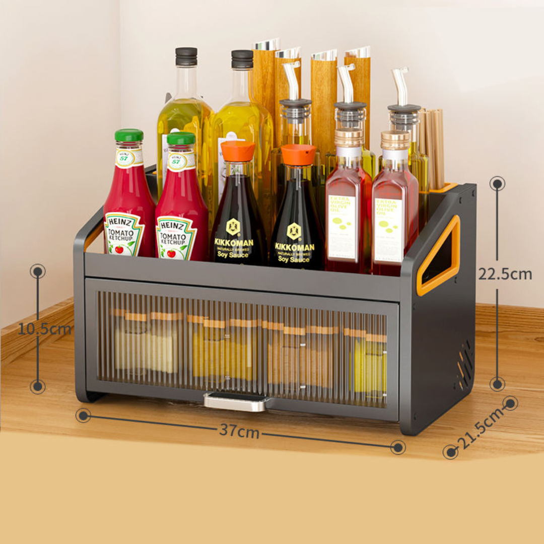 Wooden Kitchen Storage Cabinet with Magnetic Dustproof Cabinet Door