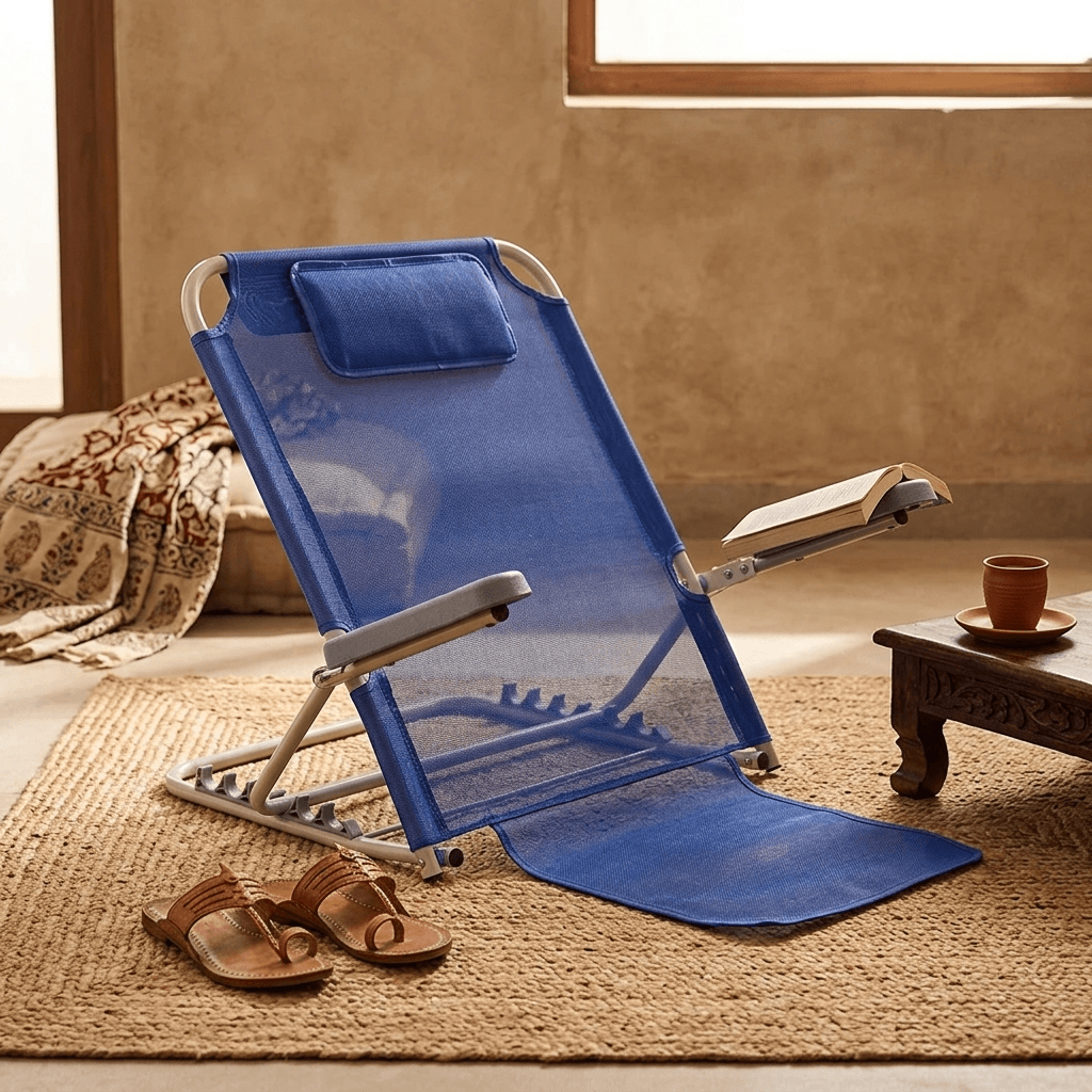 Homero Ergonomic Lumbar Support Adjustable Recliner Bed Backrest Chair with Armrest