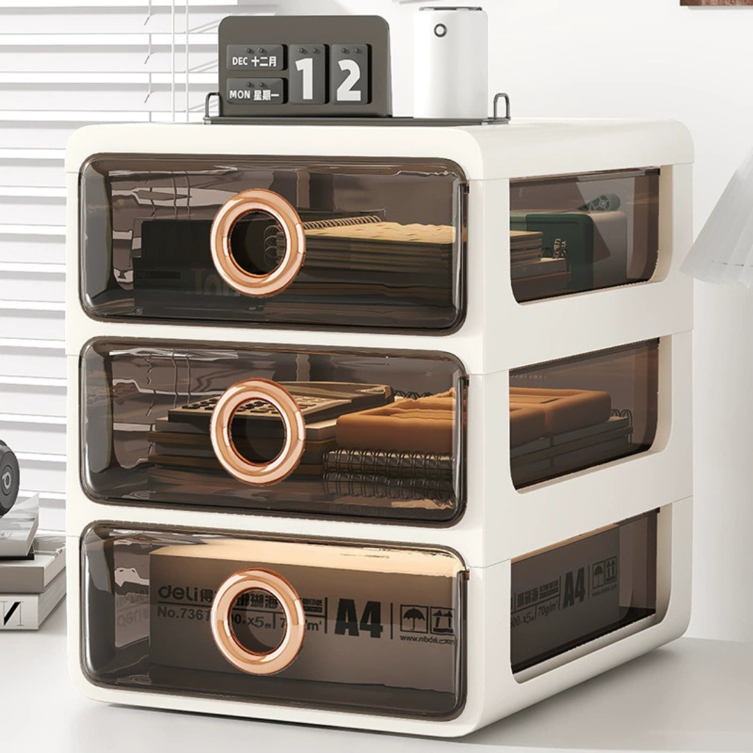 Premium Transparent Multi Purpose Storage Cabinet with Stackable Drawers