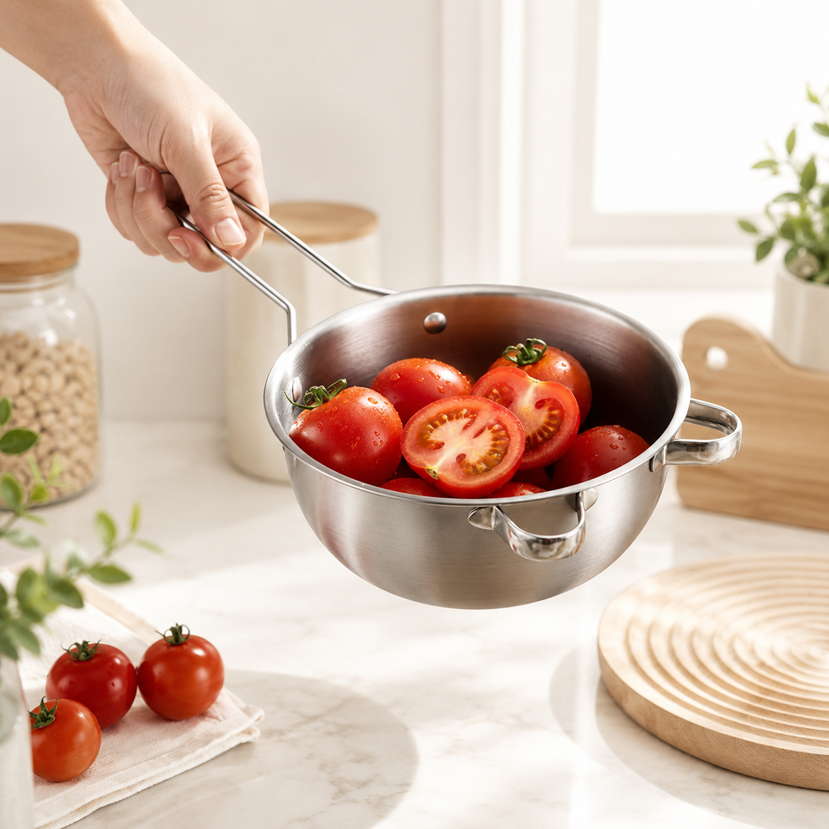 Multipurpose Stainless Steel Draining Sieve Bowl