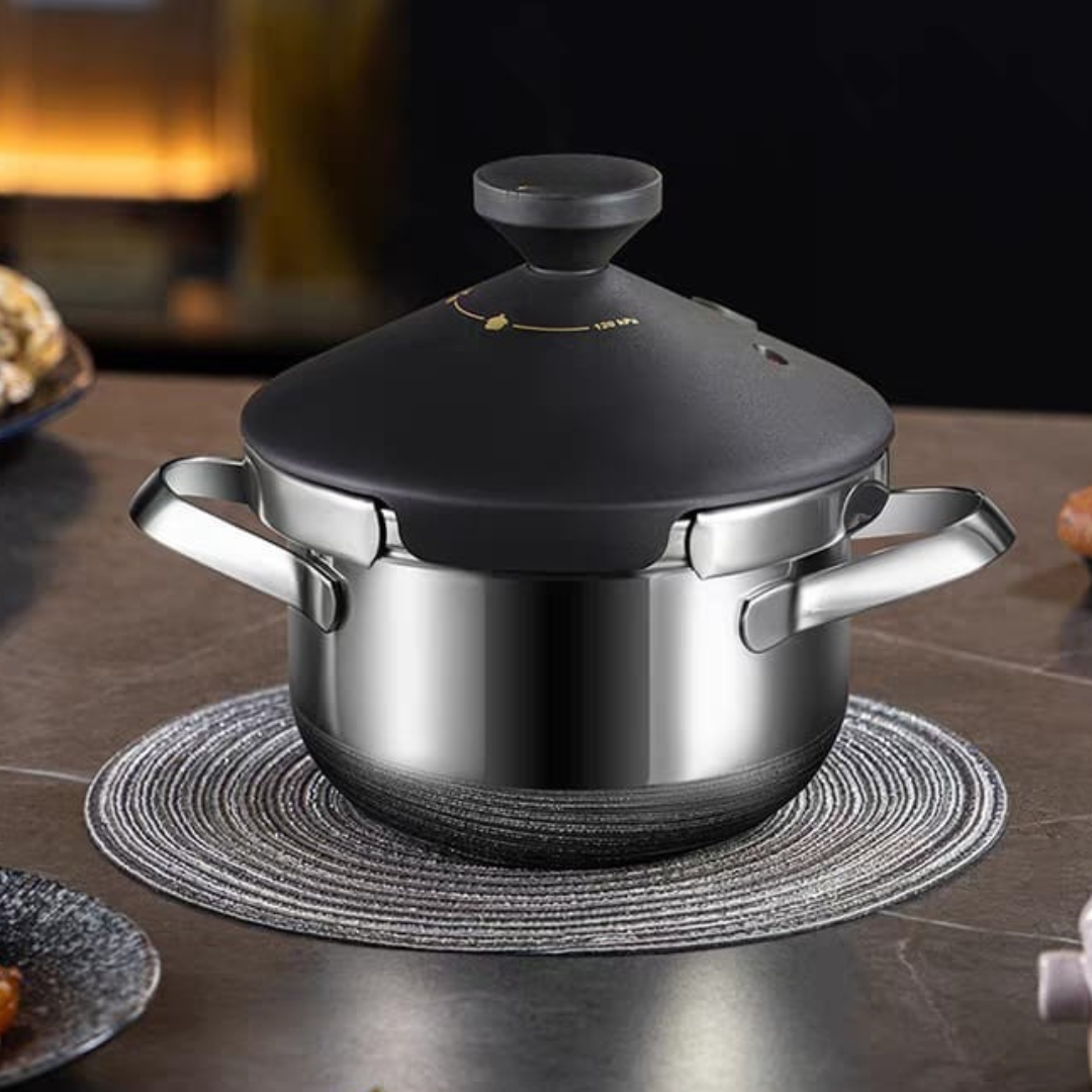 Multi-Purpose Stainless Steel Pressure Cooker with 360° Smart Rotating Lid