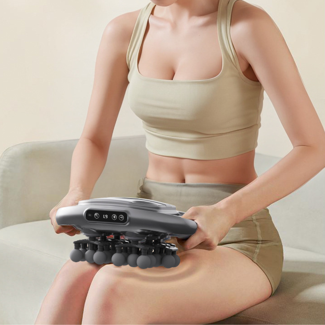 Full Body Muscle Massage Gun with Red Light Therapy & 36 Massage Heads