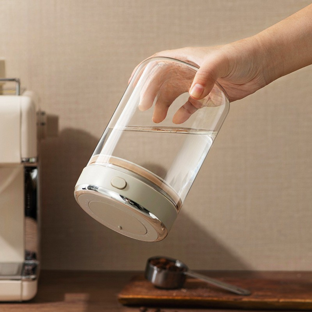 Airtight Coffee Bean Storage Canister with Glass Jar