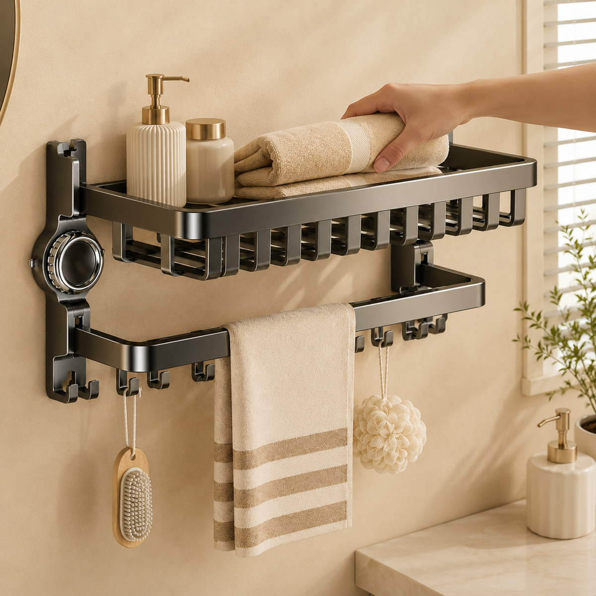 Multi-Use Stainless Steel Space Saving Folding Storage Rack - 50cm