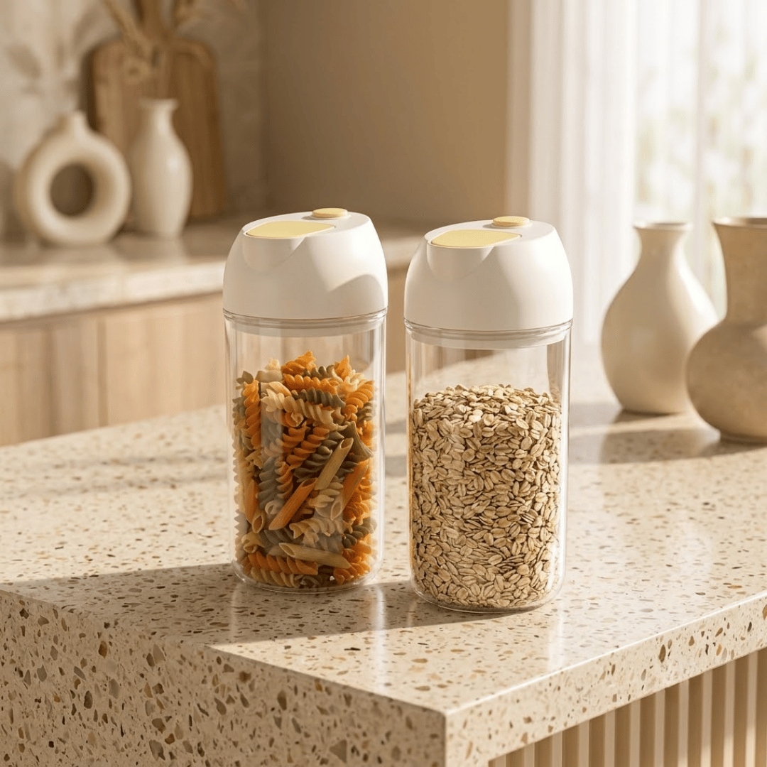 Multipurpose Clear Airtight Containers with Matching Tray