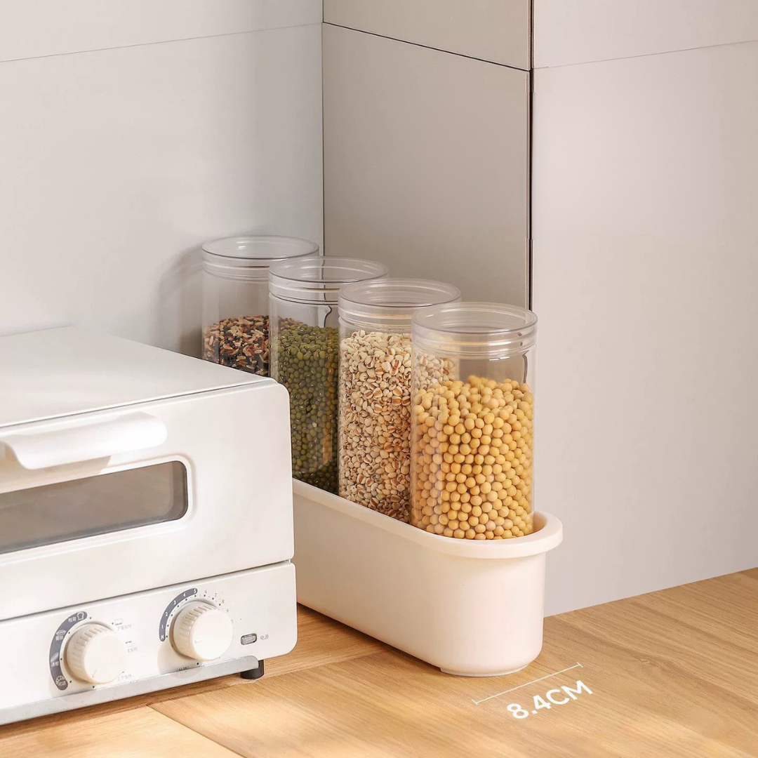 Multi Section Moisture Proof Transparent Storage Jar