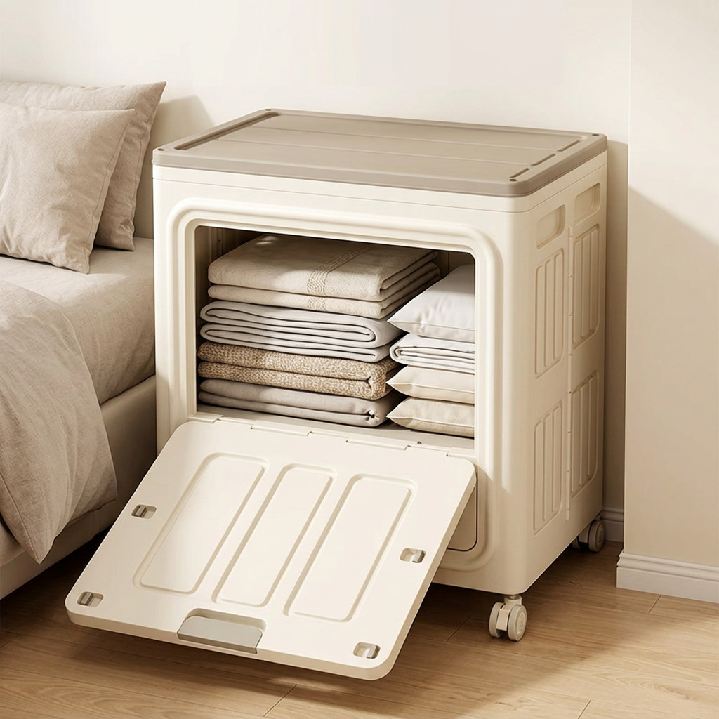 Multi Purpose Space-Saving & Stackable Foldable Storage Cabinet with Wheels