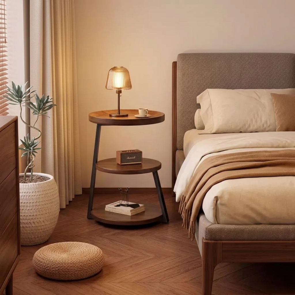 HOMERO Sepia Circular Reclaimed Classic Wood Table