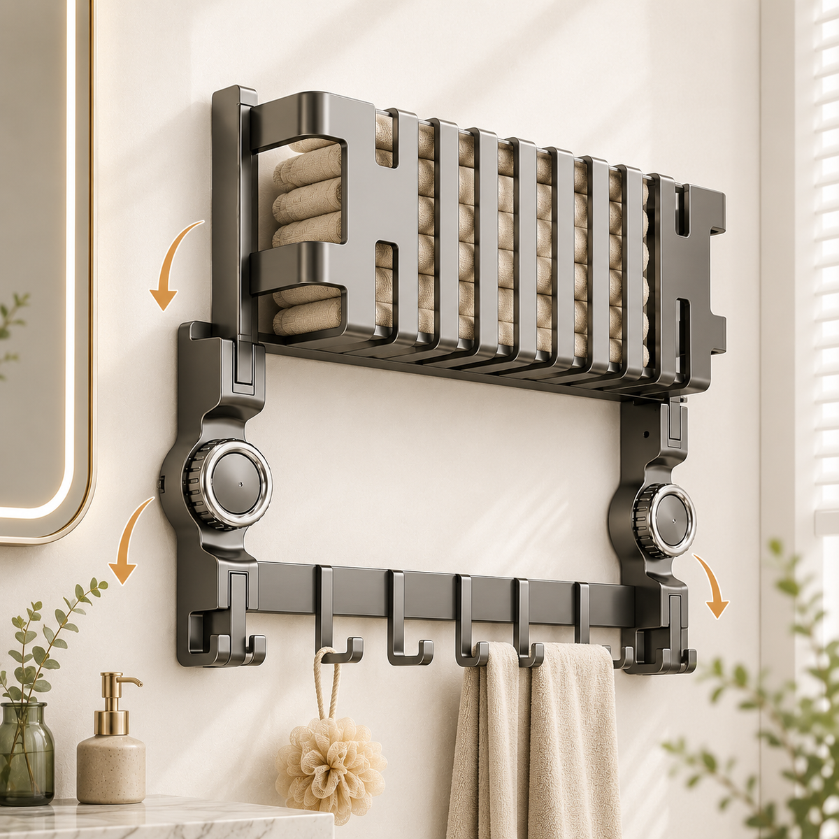 Multi-Use Stainless Steel Space Saving Folding Storage Rack - 50cm
