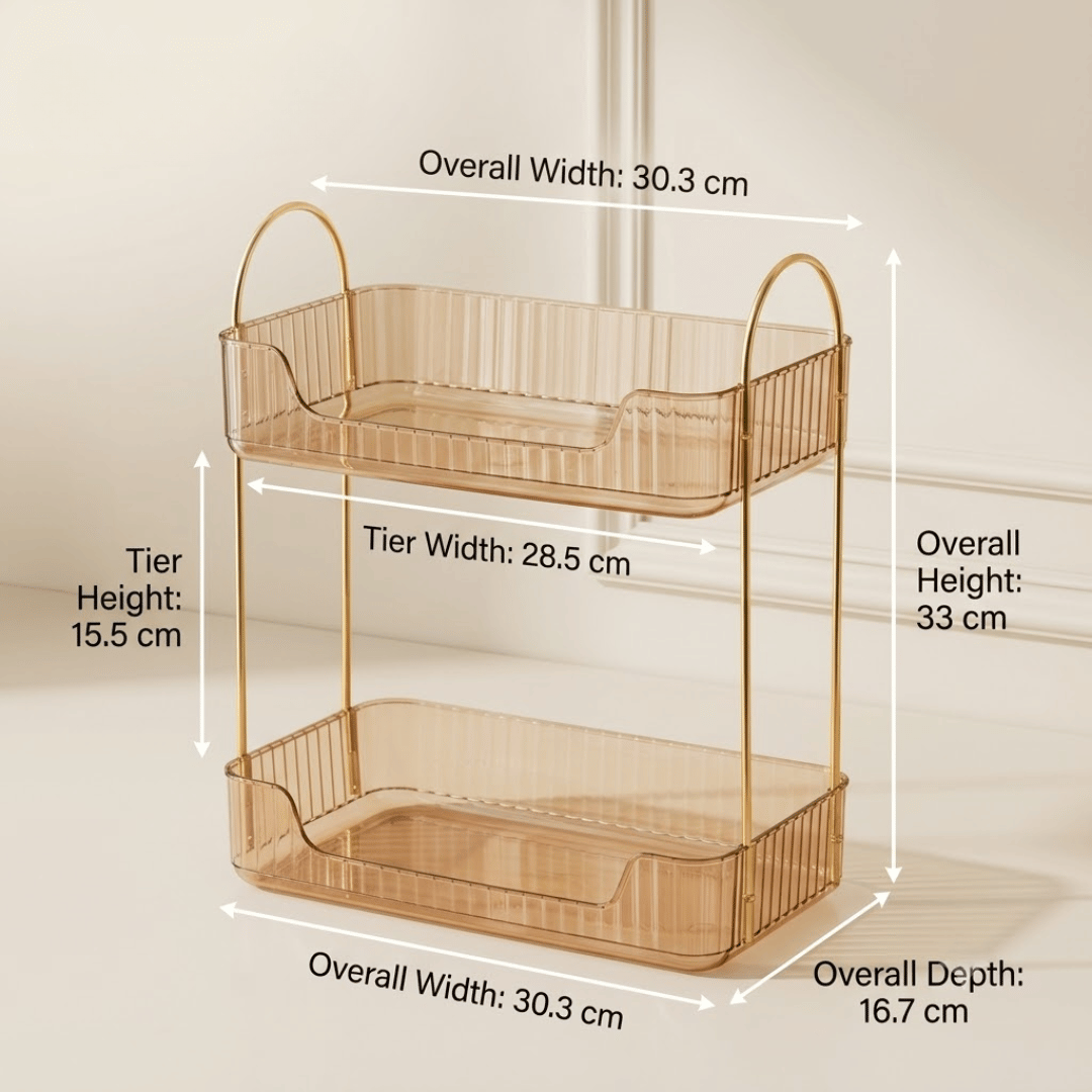 Two Tier Acrylic Makeup Cosmetics Storage Organizer