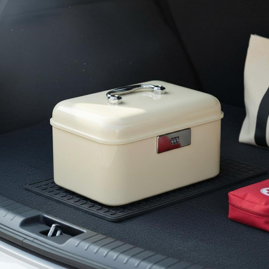 Double-Layer Heavy Duty Lockable Storage Organizer with 3 Digit Combination Lock