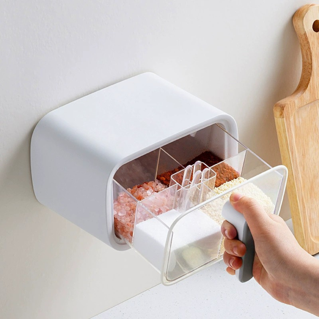 4 Compartment Premium Wall Mounted Spice Organizer Container - 250ml