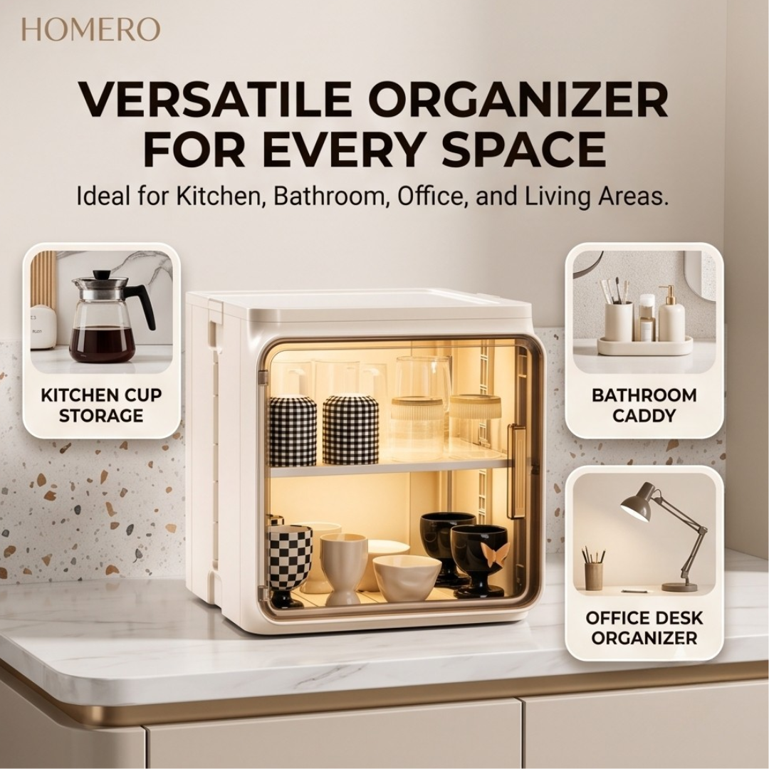 Multi-Purpose Removable Shelves Dustproof Storage Cabinet with Magnetic Door