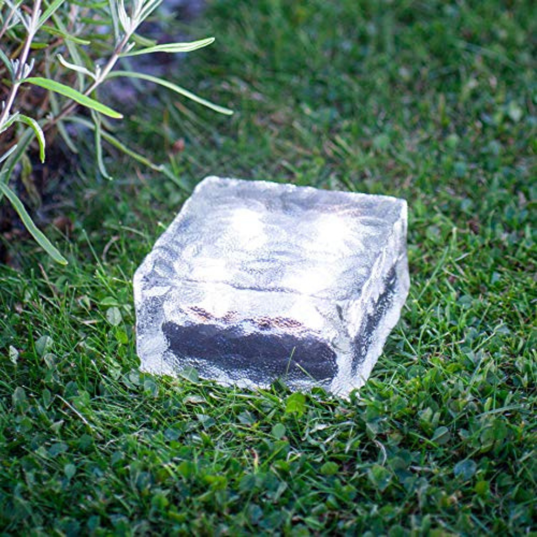 Homero Solar Crystal Brick Light Outdoor Glass Stone