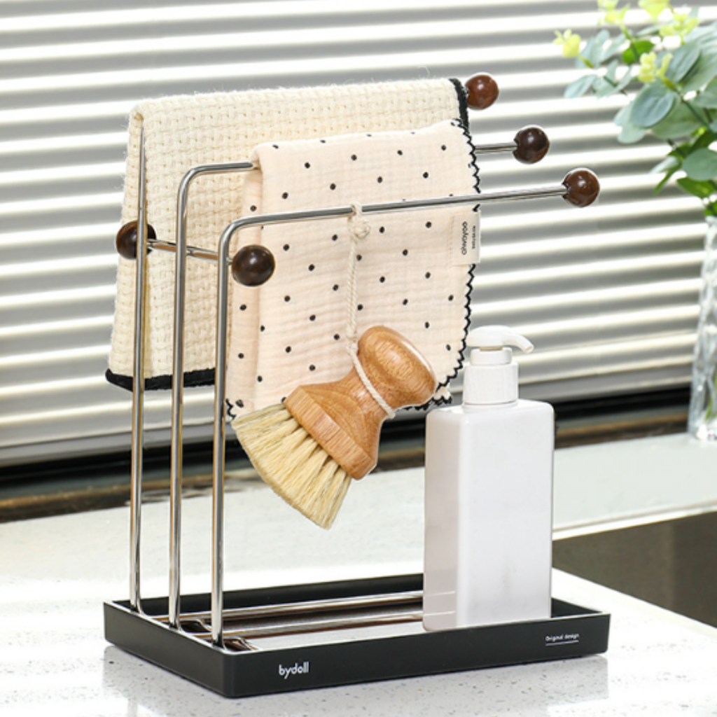 Metal Rag Rack Countertop Stainless Steel Drain Rag Rack