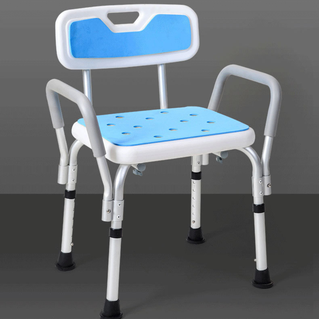 Heavy Duty Backrest Chair with Adjustable Height & Stable Grip