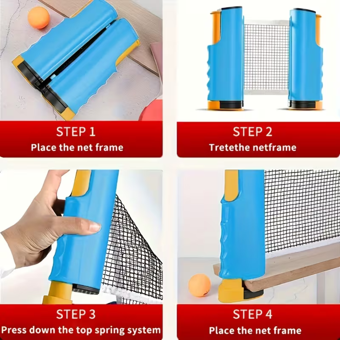 Portable Retractable Table Tennis Net Set with Paddles