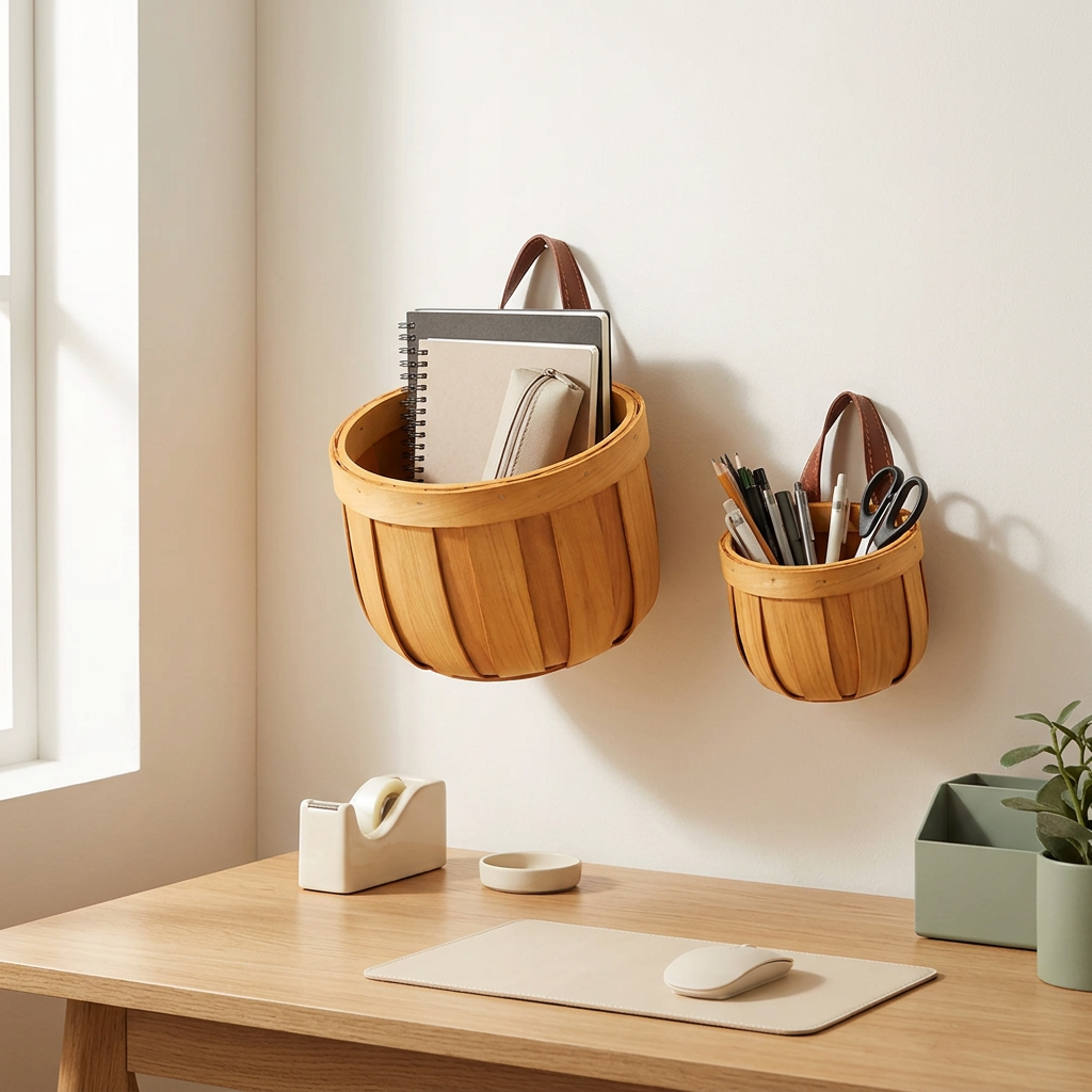 Homero Multi-Purpose Wooden Wall Hanging Storage Basket