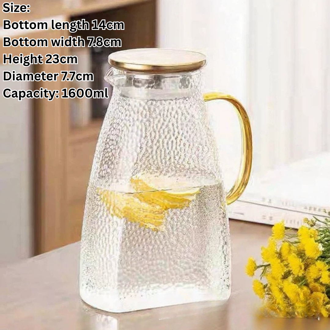 HOMERO Elegant Heat-Resistant Glass Water Bottle Large Capacity - 1600ml