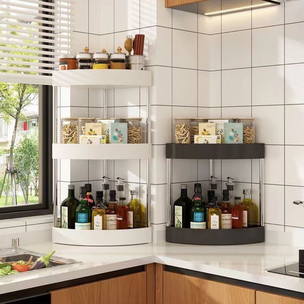 HOMERO Multipurpose Stainless Steel Corner Organizer Rack