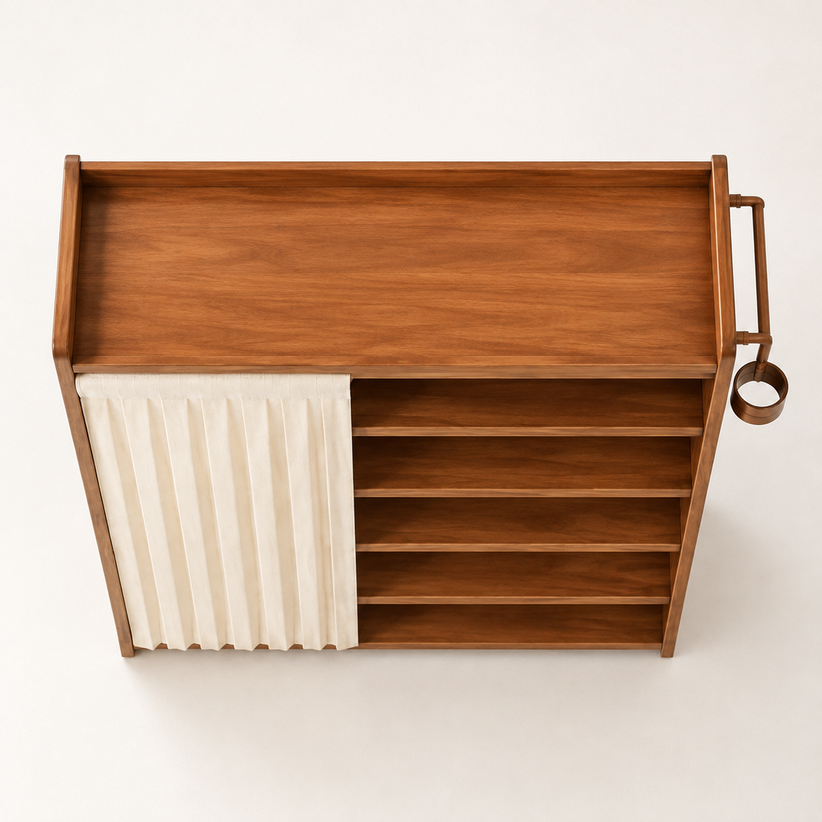 Multi Layer Bamboo Shoe Rack Cabinet with Dustproof Curtain