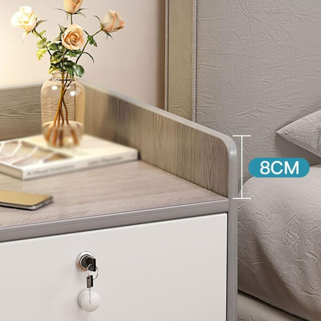 Modern Bedside Table with 2 Storage Drawers