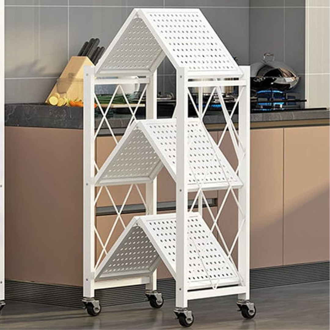 Multi-Use Heavy Duty Foldable Storage Shelf with Wheels