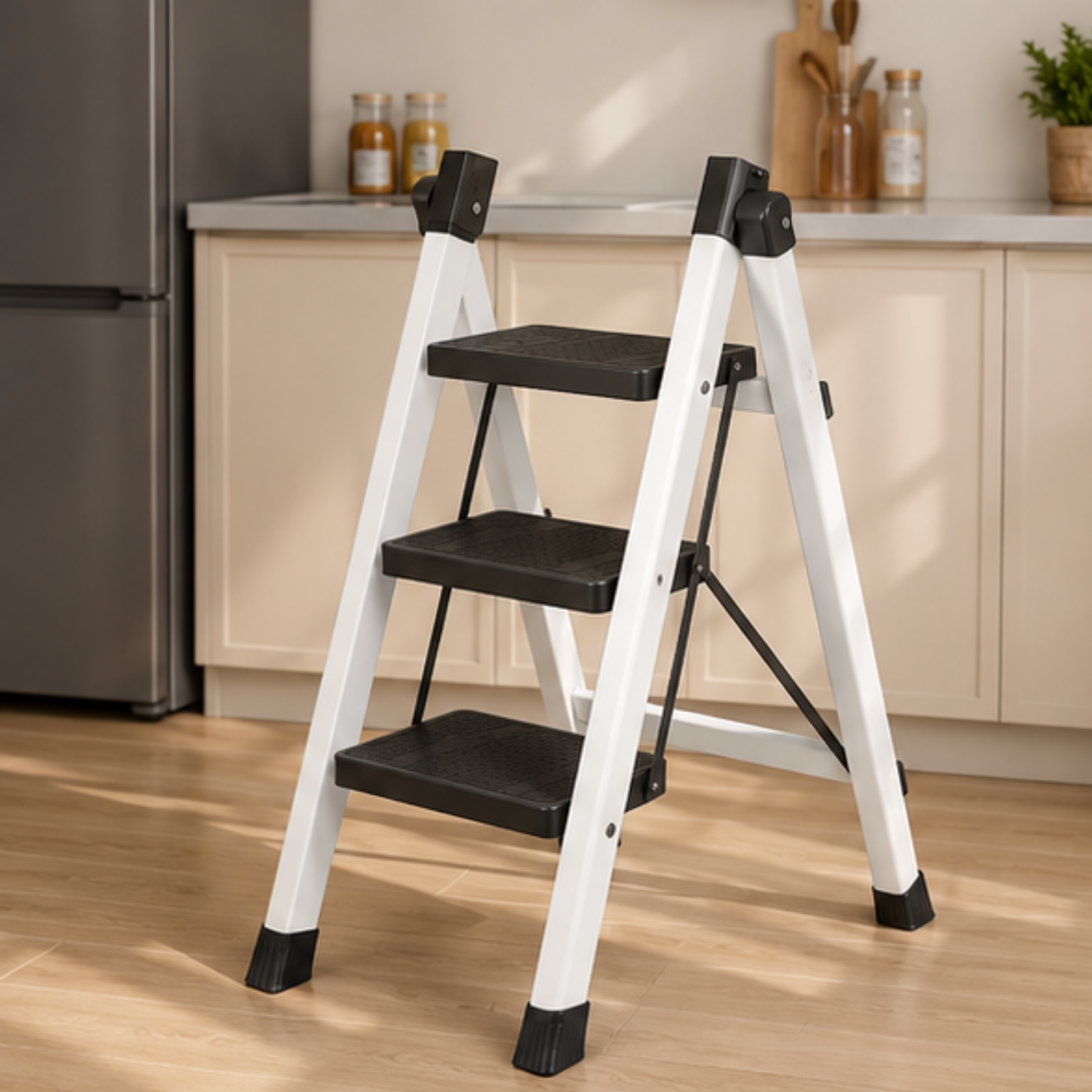 3 Step Folding Ladder with Wide Anti Slip Steps