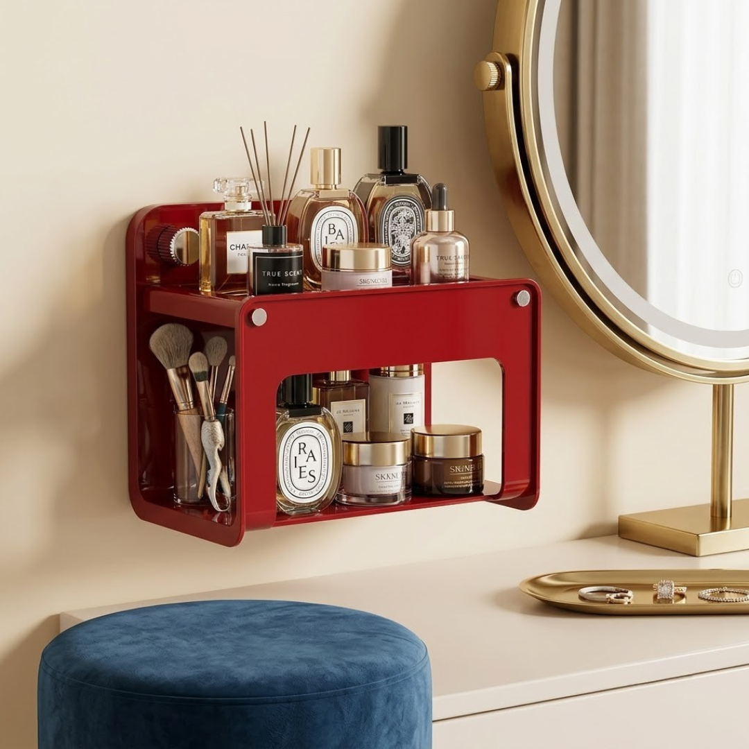 Wall Mounted Suction Cup Tissue Storage Organizer