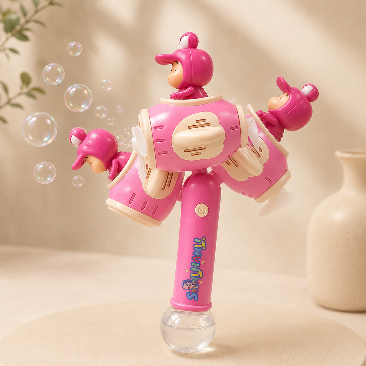 Electric Cartoon Bubble Blowing Toy with Mood Lights