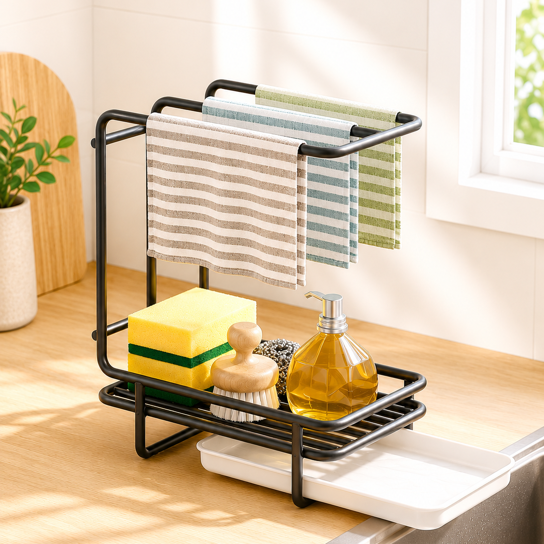 Homero Carbon Steel Kitchen Draining Rack Organizer