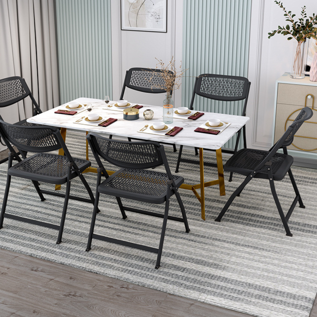 Premium Folding Mesh Seat Heavy Duty Carbon Steel Comfortable Chair