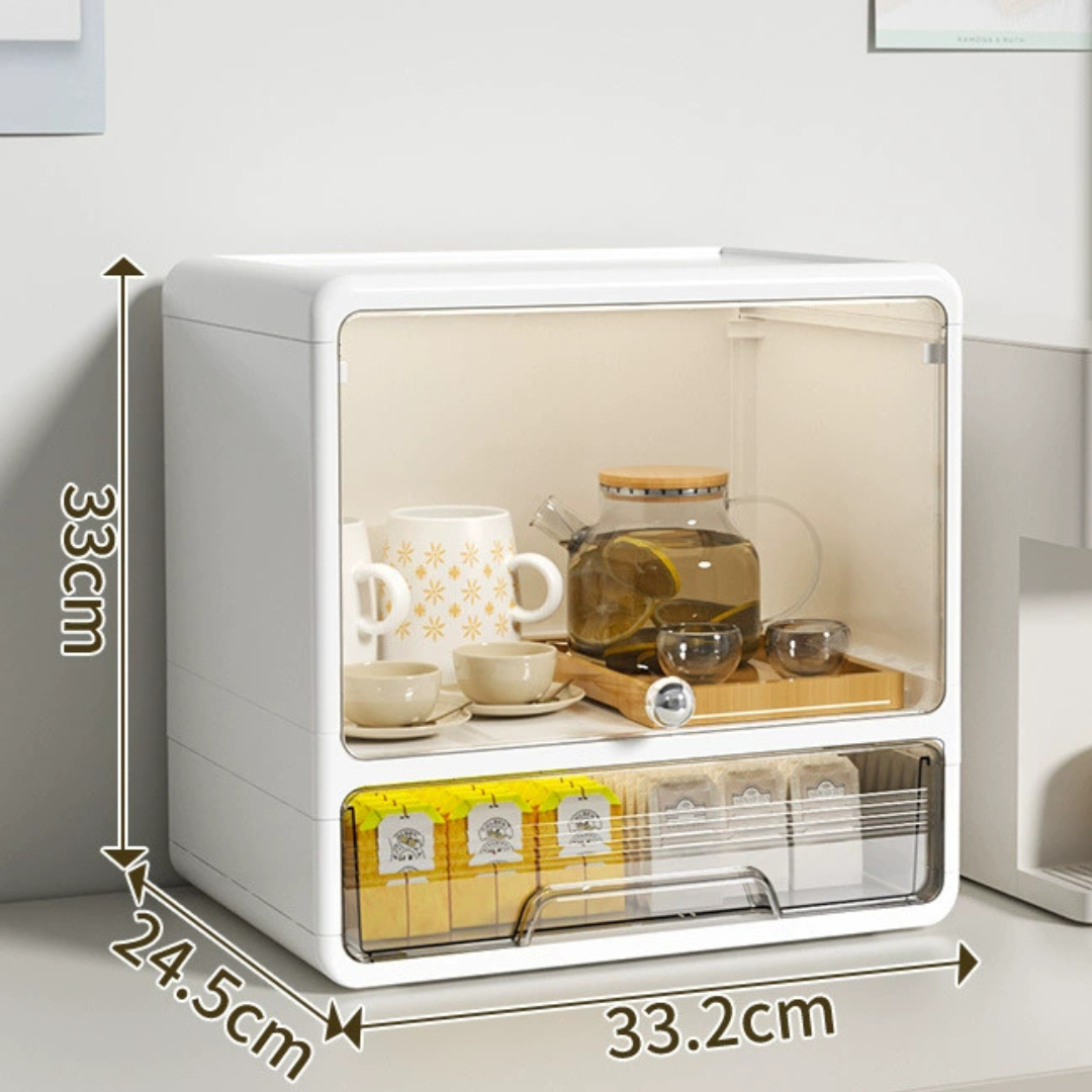 Multipurpose Clear Flip Door Desktop Storage Organizer