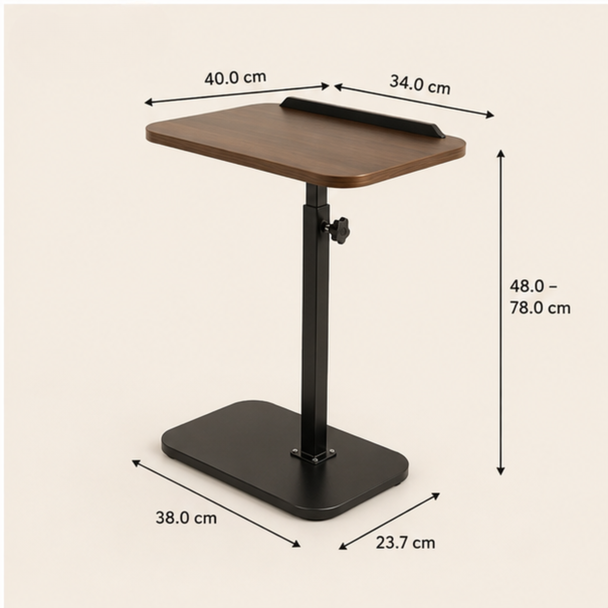 360° Rotating Height Adjustable C-Shaped Laptop Stand Side Table