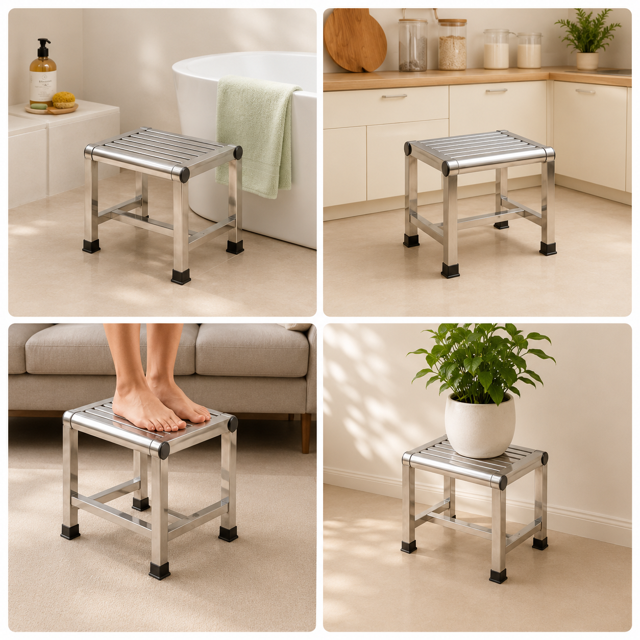 Homero Multipurpose Heavy-Duty Non Slip Stainless Steel Stool