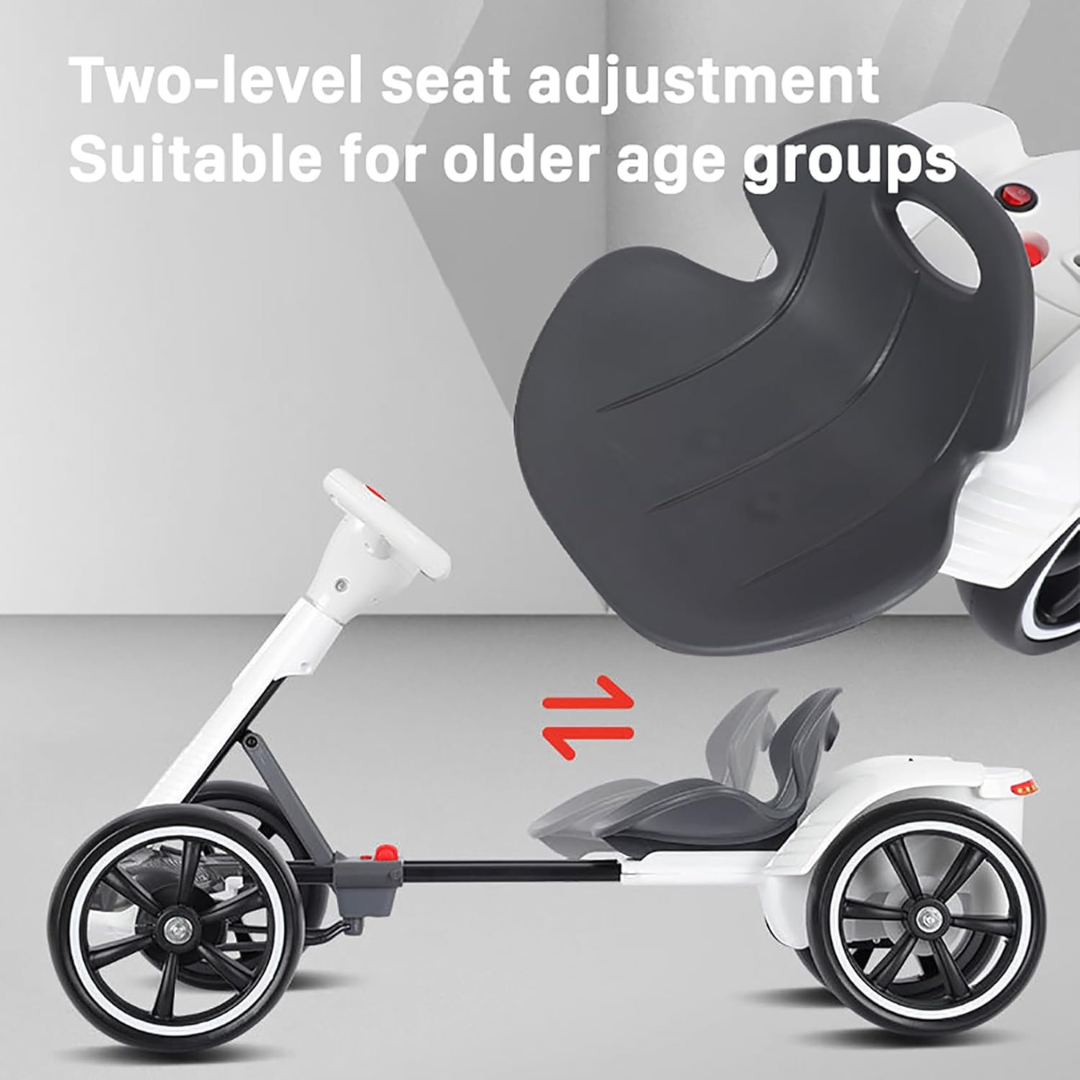 HOMERO  Electric Ride-On Go Kart Folding Kids with Adjustable Seat and LED Lights