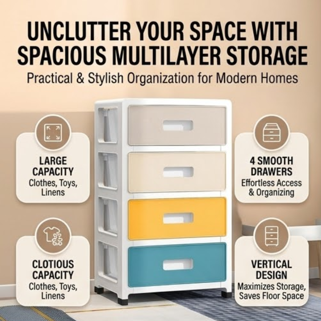 Multipurpose Space Saving Smooth-Glide Drawer Cabinet Organizer