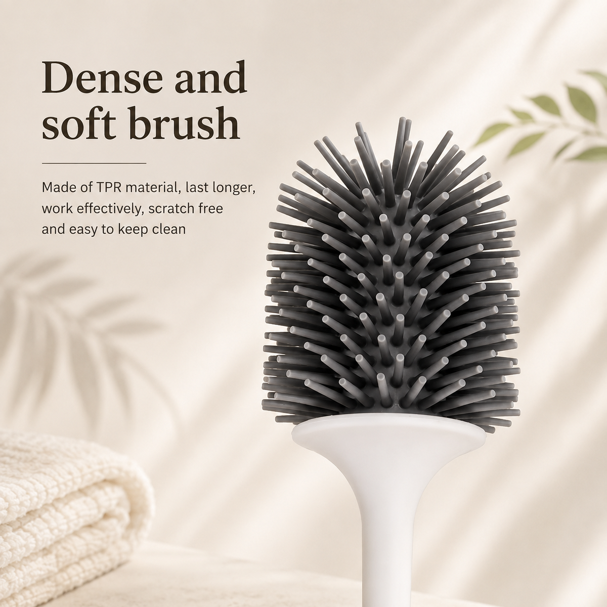Wall Mounted Silicone Toilet Long Handle Cleaning Brush Set