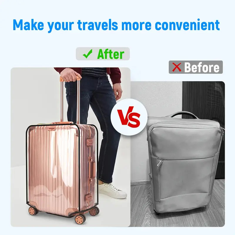 HOMERO Transparent PVC Luggage Travel Protection Cover  - Set of 3