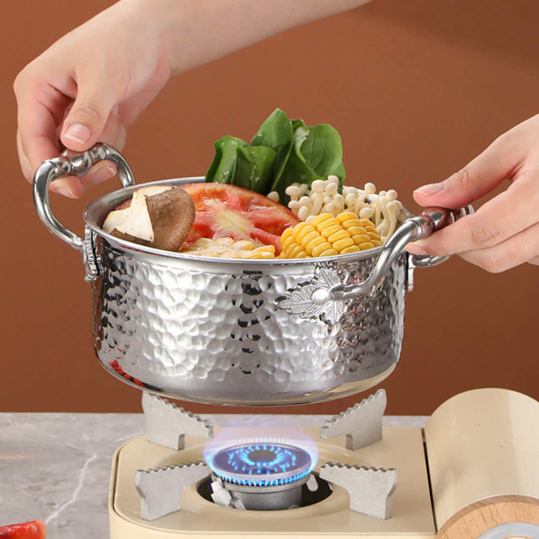Premium Stainless Steel Hammer Pattern Hot Pot