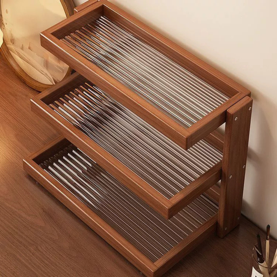 Homero 3-Layer Desktop Bamboo Storage Rack Organizer