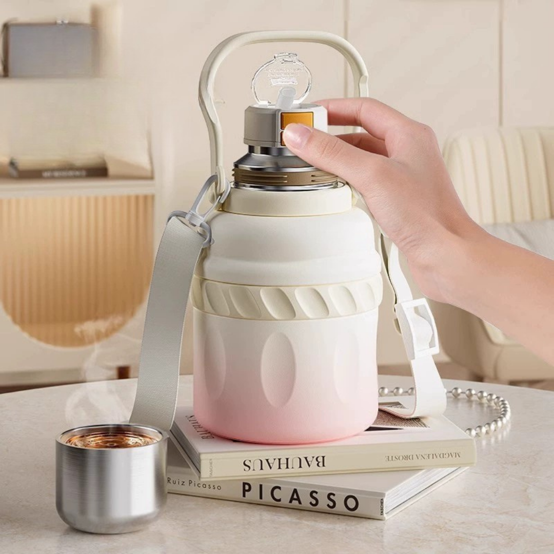 HOMERO Artistic Stainless Steel Double Layer Thermos Cup