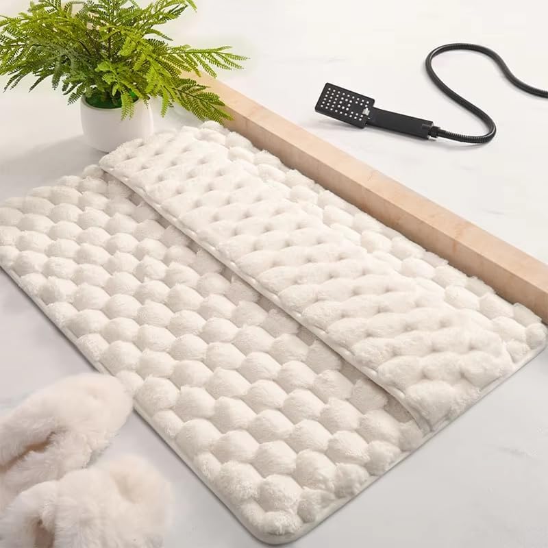 Homero Ultra Soft Memory Foam Door and Bath Mat Coral Fleece Surface