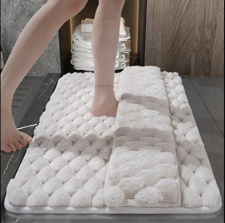 Homero Ultra Soft Memory Foam Door and Bath Mat Coral Fleece Surface